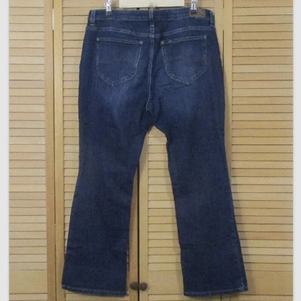 Lee Mid Rise Boot Cut Jeans Size 16S - Picture 6 of 8